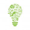 Ecology, environment symbols and icons in lightbulb